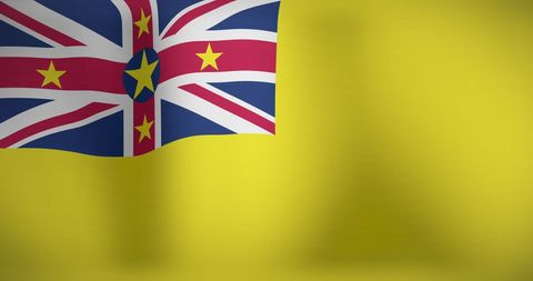National flag of niue waving in the wind