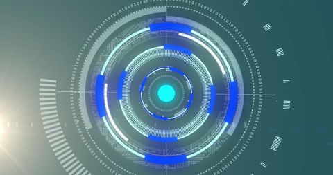Futuristic Digital Interface with Processing Circles and Data Streams - Download Free Stock Images Pikwizard.com