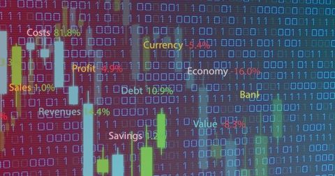 Dynamic Financial Data Visualization With Binary Overlay - Download Free Stock Images Pikwizard.com