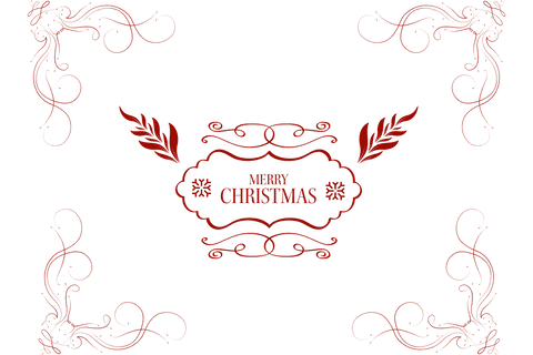 Elegant christmas red ornament on transparent background for holiday design