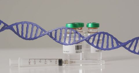 DNA Strand and Vaccination Concept with Medical Syringe - Download Free Stock Images Pikwizard.com