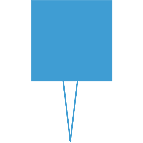 Blue square board with copy space on transparent background