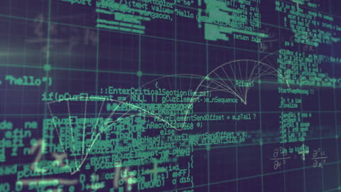 Futuristic Green Digital Data Processing Animation on Grid
