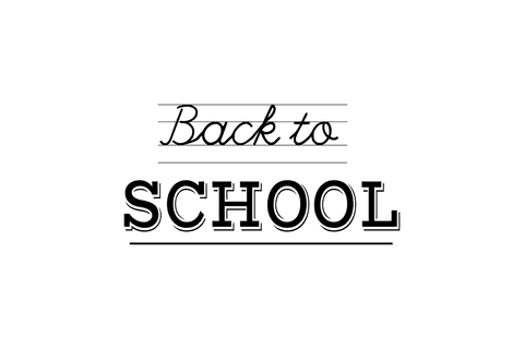 Back to school textual graphic on transparent background