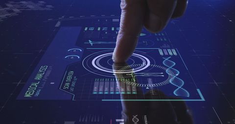 Interactive Medical Data Screen With Human Touch Interface - Download Free Stock Images Pikwizard.com