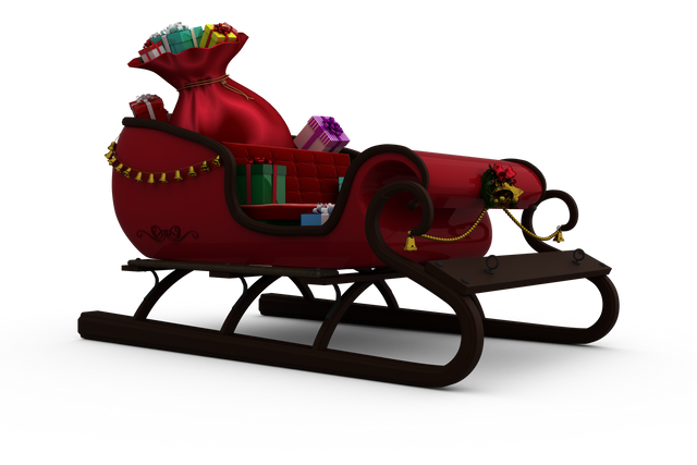 Transparent Christmas Sledge with Gifts float on invisible Background - Download Free Stock Videos Pikwizard.com