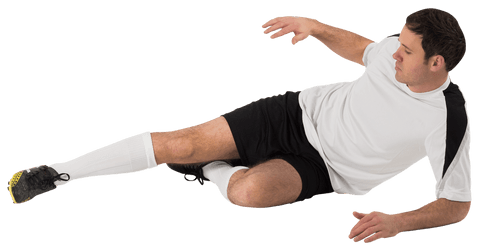 Transparent Football Player Kicking Action Silhouette