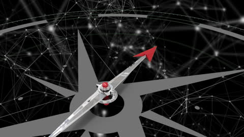 Digital Compass Symbolizing Global Connectivity and Direction