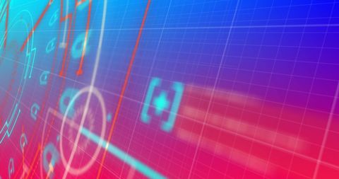 Abstract Digital Interface with Holographic Grid Overlay - Download Free Stock Images Pikwizard.com