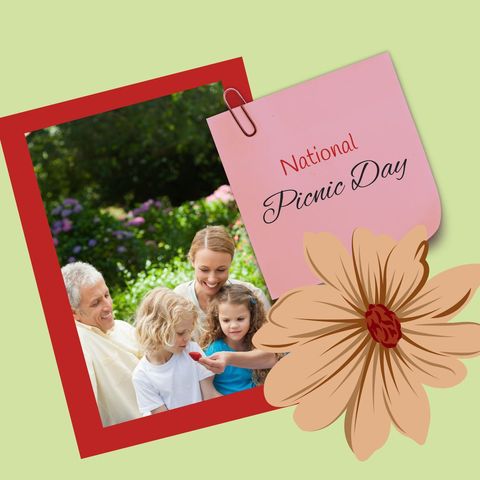 Family enjoying national picnic day with joy and togetherness