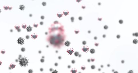 Microscopic view of virus cells floating invisibly