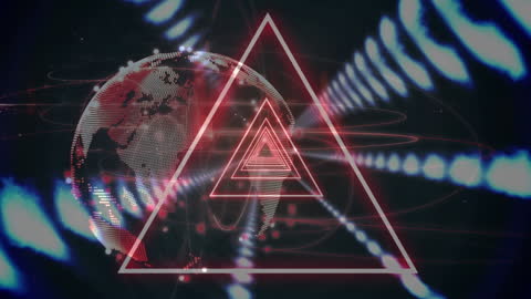 Futuristic Geometric Animation with Globes and Neons