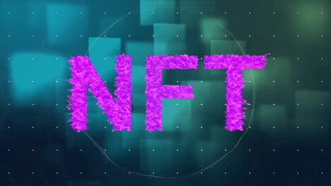 Vibrant NFT Animation in Digital Space with Tech Design