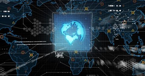 Technological Global Network with Digital Data Overlay - Download Free Stock Images Pikwizard.com