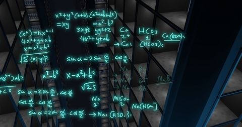 Digital data stream interfaces with mathematical equations on servers