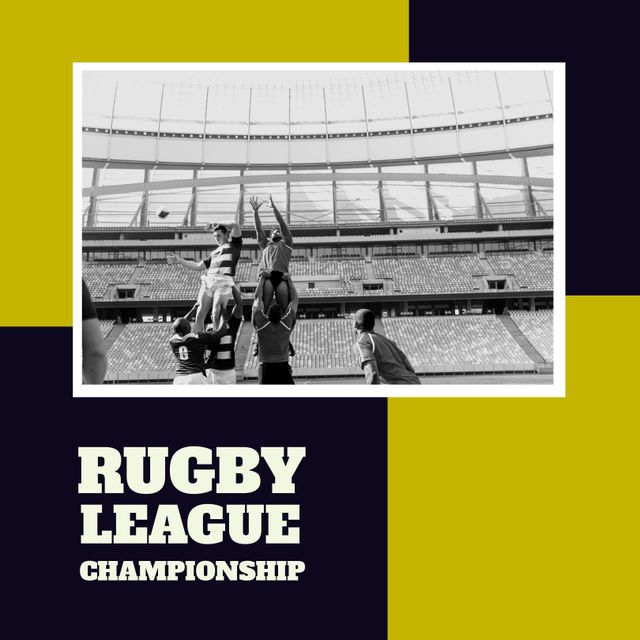 Rugby League Championship Action in Stadium - Download Free Stock Templates Pikwizard.com