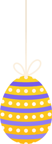 hanging easter egg ornament with stripes and polka dots on transparent background - Download Free Stock Videos Pikwizard.com