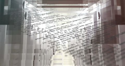 Digitally Layered Conceptual Data Processing in Server Room - Download Free Stock Images Pikwizard.com