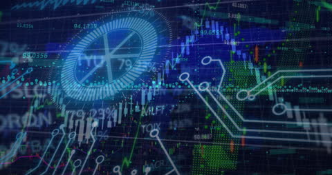 Digital Finance Abstract with Global Statistics Overlay