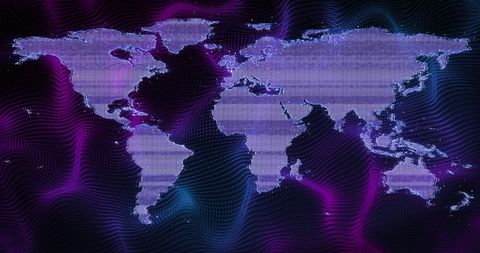 digital world map with futuristic design and purple hues - Download Free Stock Images Pikwizard.com