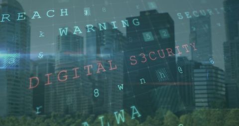 cybersecurity threat overlays on modern cityscape - Download Free Stock Images Pikwizard.com