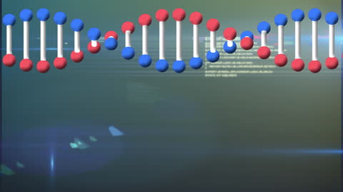 Colorful DNA Strand Animation with Data Interface