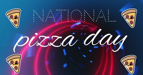 Neon-Infused National Pizza Day Celebration Digital Art - Download Free Stock Images Pikwizard.com