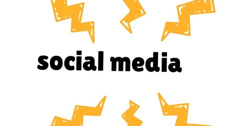 Social Media Concept with Bold Typography and Lightning