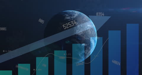Global Financial Data Visualization with Growth Arrows
