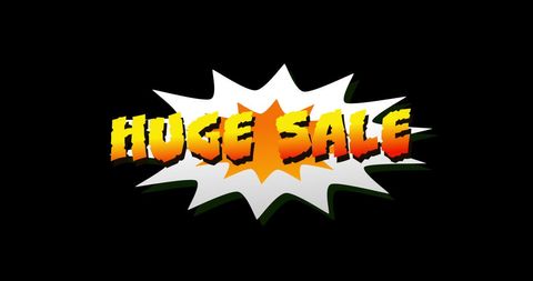 Huge sale bright orange and white comic style burst