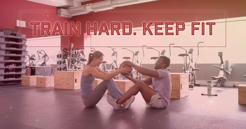 Motivational Fitness Training Session in Modern Gym Environment