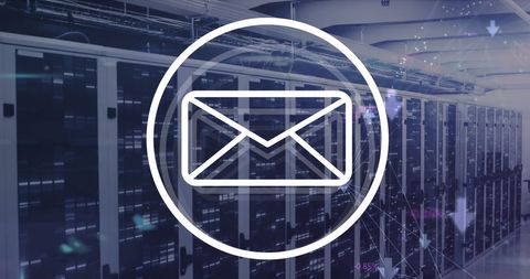 Digital Messaging Symbol in Modern Server Room - Download Free Stock Images Pikwizard.com