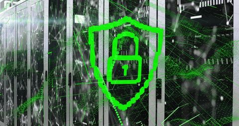 Digital Security Interfacing with Network Server Visuals - Download Free Stock Images Pikwizard.com