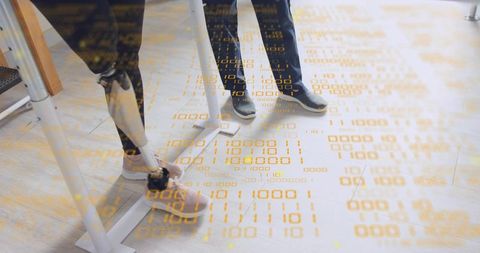 Rehabilitation prosthetic leg patient using parallel bars