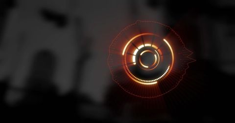 Futuristic Glowing Scanner Overlay on Urban Skyline