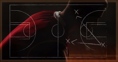 Basketball Strategy Concept with Player in Action Pose