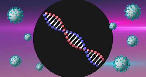 DNA Strand with Coronavirus Cells on Pink Background - Download Free Stock Images Pikwizard.com