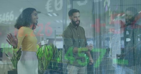 Business Professionals Analyzing Stock Market Data Together