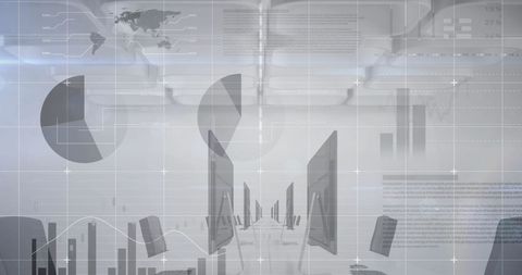 Digital Interface of Financial Data Processing in Modern Office - Download Free Stock Images Pikwizard.com