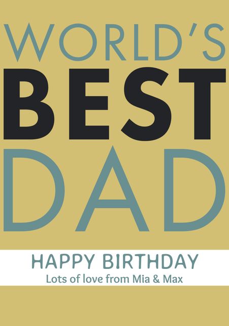 World's Best Dad Birthday Banner with Personalized Message - Download Free Stock Templates Pikwizard.com