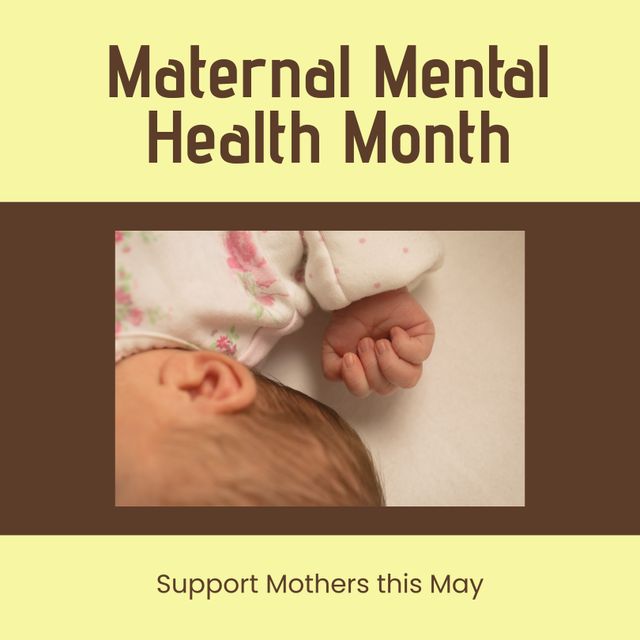 Maternal Mental Health Month Promotion with Baby Concept - Download Free Stock Templates Pikwizard.com