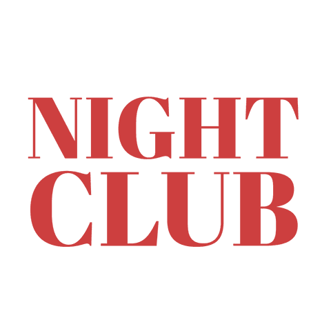 Night club text with transparent background for entertainment design