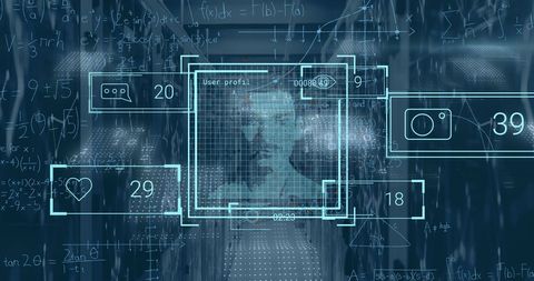 Digital Interface with 3D User Profile in Data Center - Download Free Stock Images Pikwizard.com