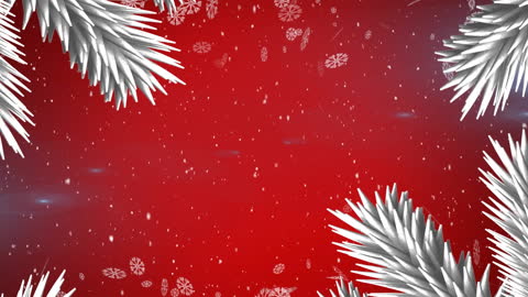 Festive Christmas Fir Branches and Snowflakes Animation
