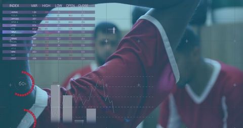 Digital data overlay on soccer lockroom insight