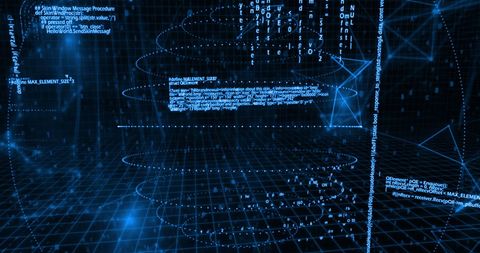 Digital Data Network Interfacing with Spinning Globe - Download Free Stock Images Pikwizard.com