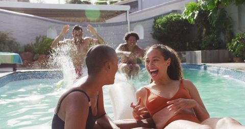 Joyful Moments with Friends at a Pool Party