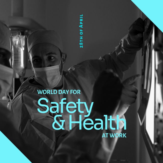 Surgeons Highlight Safety and Health at Work in World Day Graphic - Download Free Stock Templates Pikwizard.com