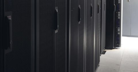 Modern Data Center Empty Corridor with Server Racks - Download Free Stock Images Pikwizard.com