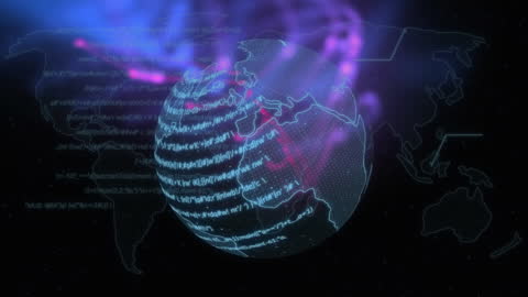 Globe with Virtual Network Connection and Data Processes